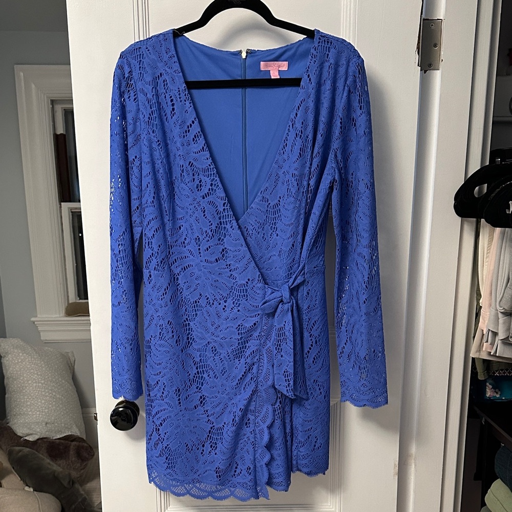 Lilly Pulitzer Vibrant Blue Dress with Pink Tag